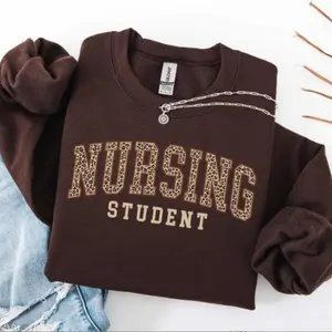 Nursing Student Short Sleeved, Student Nurse School Student Shirt, Future Nurse in the Making, Leopard Nurse Cotton