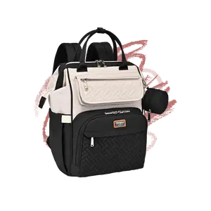 BabbleRoo WideTop Easy-Access Diaper Bag | Multifunction Travel Nappy Bag with Changing Pad, Stroller Straps & Pacifier Pod