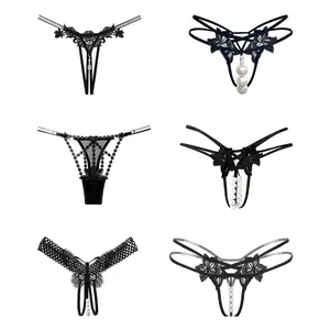Sexy Lingerie Packaging Set (2-Piece Set) | Discover Unexpected Styles with Random Selections | Pearl-Embellished Crotch Underwear for Women Basic Lingerie Panties Women swear