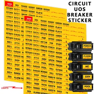 129 Pcs Circuit Breaker Box Labels Waterproof Fuse Box Stickers 7.28 X 6.5 Inches Plug and Light Switch Directory for Home Office Electrical Panel Self Adhesive Label