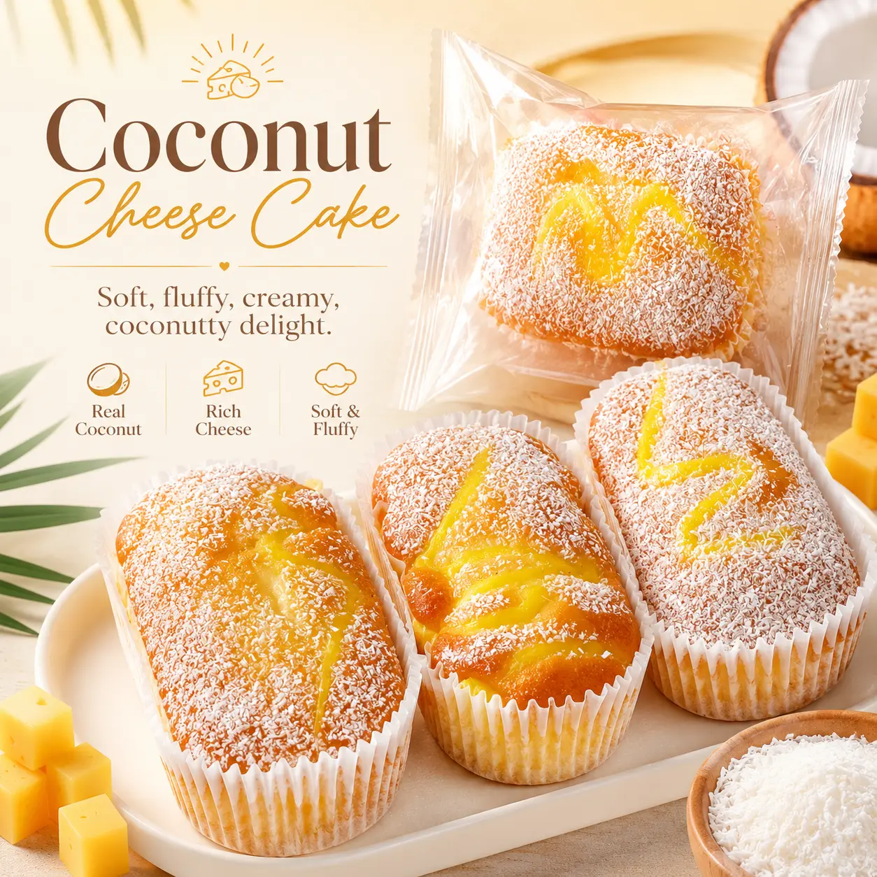 Toasted Coconut Cheesecake – Creamy, Buttery & Loaded with Coconut Flakes Dessert Snack Baking Treat Bakery Goods Homemade Treats