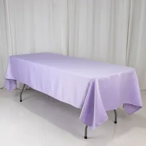 Lamour Satin Rectangle Tablecloth 60"x102" Lavender Lilac - Wrinkle Resistant Table Cover