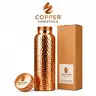 Handmade Copper Water Bottle - 32oz/1000ml - Ayurvedic Pure Copper Vessel for Heavy Duty & Leak-Proof Drinking - Disposable, Portable, Washable