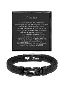 1PC Christmas Surprise Gift for Dad - Double Layer Round Design Knotted Bracelet - Recommended Gifts for Dad Birthday Gift/Valentine’s Day/New Year’s Greetings - Men's Daily Fashion Accessories Stackable Bracelets