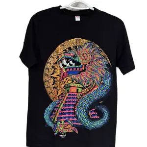 Quetzalcóatl piramide T-shirt Black Cotton Man