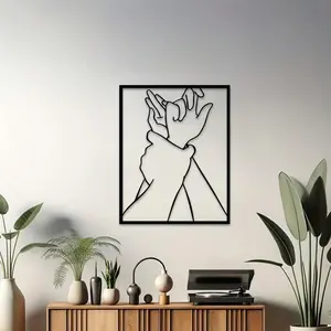 Hand Holding Pattern Metal Wall Art, Romantic Couple Hand Design Wall Decor, Wall Art for Home Living Room Bedroom, Perfect Wedding Gift, Ornaments