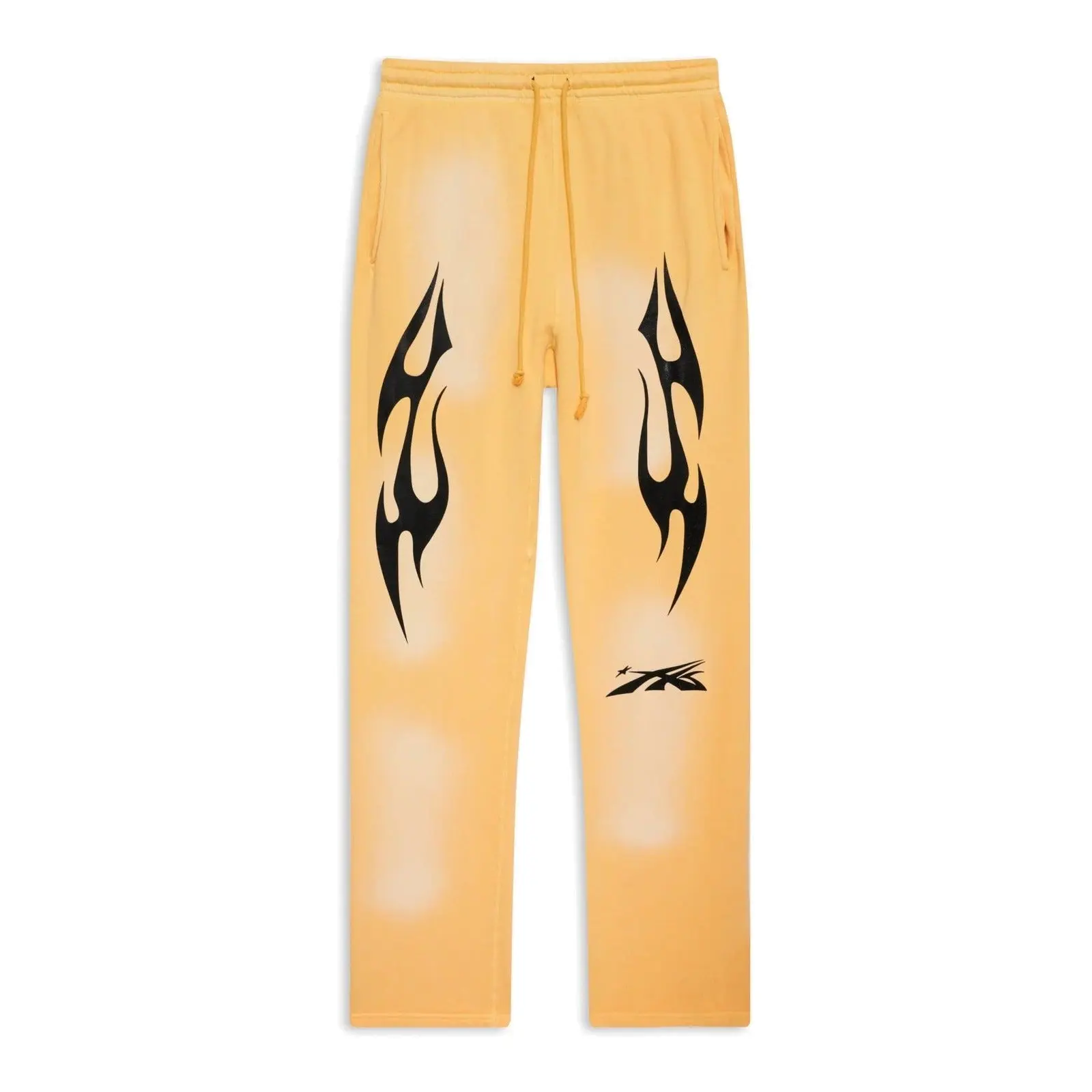 Hellstar Sports Sweatpants Yellow, Authentic, Elastic Waist, Drawstring, Tapered Leg, Streetwear Sweatpants, Casual Everyday Bottoms