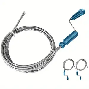 One Set Of 1pc Flexible Pipe Cleaning Shafts - Spiral Drain With Cleaning Hook Drain Clog Remover