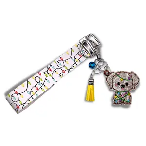 Christmas Light Puppy Keychain and Wristlet