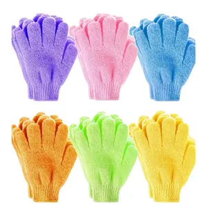6-Pack Premium Exfoliating Bath Gloves