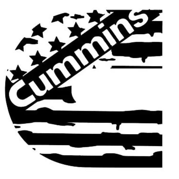 Cummins C American Flag pattern 10", Vinyl window decal