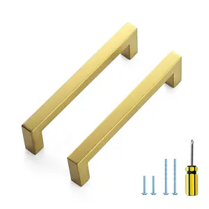 Ravinte 5 Inch Stainless Steel Cabinet Handles Square Cabinet Pulls Cabinet Hardware Kitchen Cabinet Drawer Pulls Come with Screwdriver