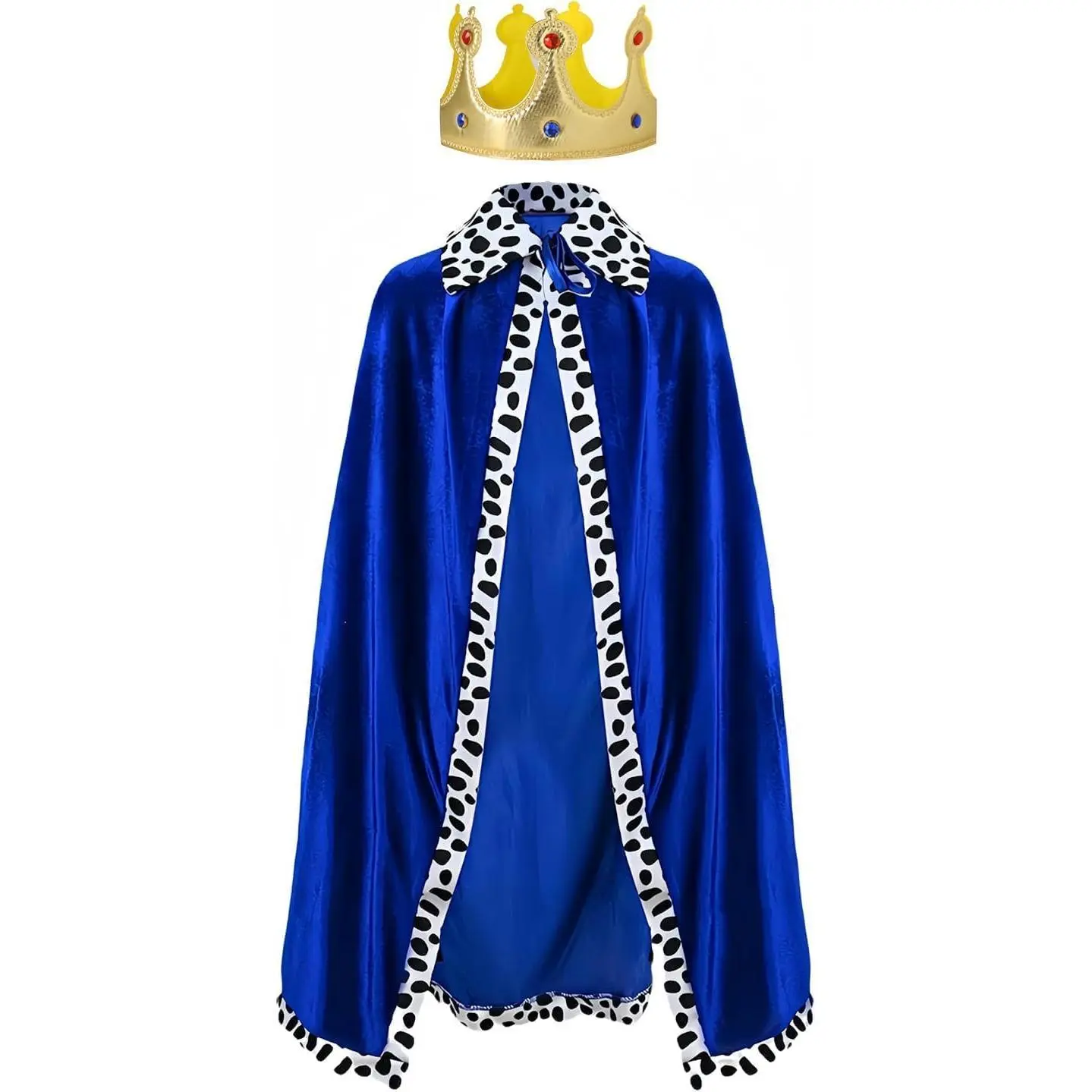 X-CPA08   Kids King Cape,Kids Prince Cloak with Crown,Queen Royal Robe for Boys Girls,Coronation Cloak,80cm
