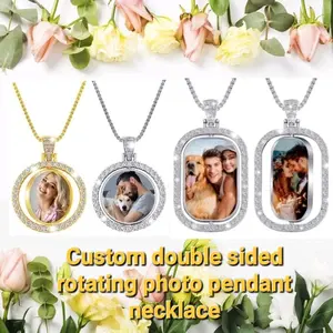 Custom photo necklace with pendant and chain keepsake memorial daily jewelry
