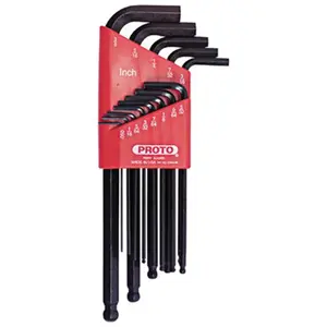 212 MAIN 13-Pc Ball Hex Key Set, Heavy Duty Wrench, Heat-Treated Rust-Resistant Industrial Hand Tools with Secure Fit (Proto 577-4995)