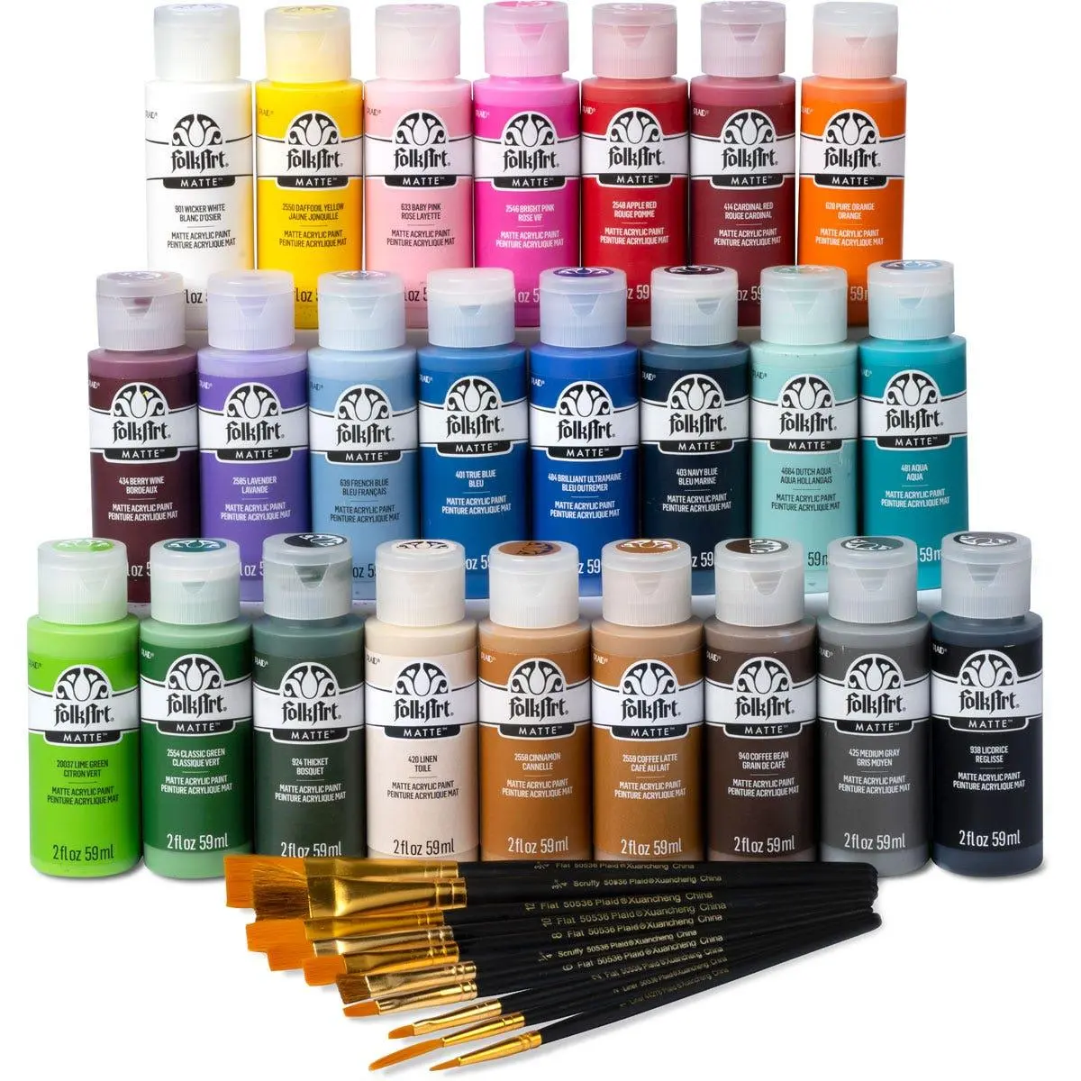 FolkArt ® Let’s Paint Live Kit - 99445, Arts and Crafts Supplies with Lavender, Cinnamon, Lime Green, Licorice Color Options