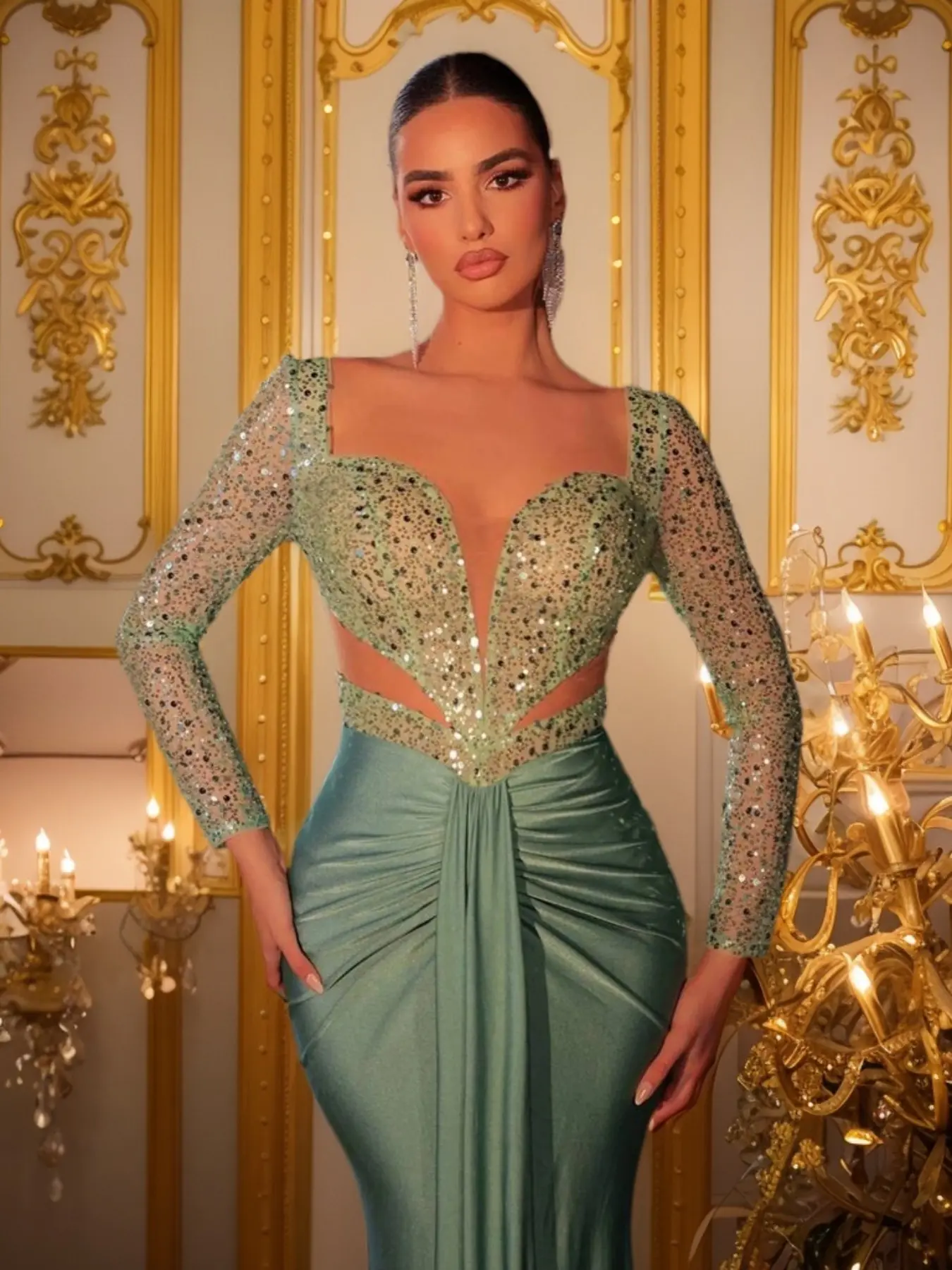 knee length dresses for ladies New Luxury Women's Puff Sleeve Embroidery Jacquard Princess Party Dres