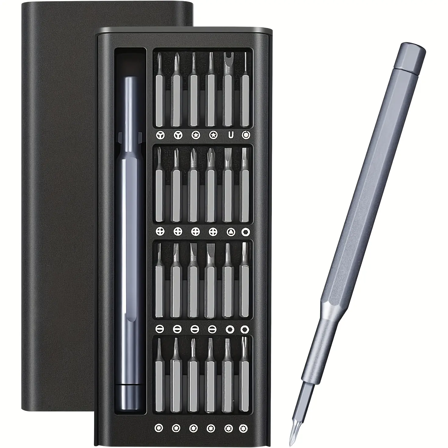 25-in-1 EDC Toolset with S2 Alloy Steel Bits, Pocket-Sized Magnetic Multipurpose Screwdriver Kit for Outdoor & Electronics Repair, Magnetic Screwdriver Tools, Outdoor Repair, Frost Finish