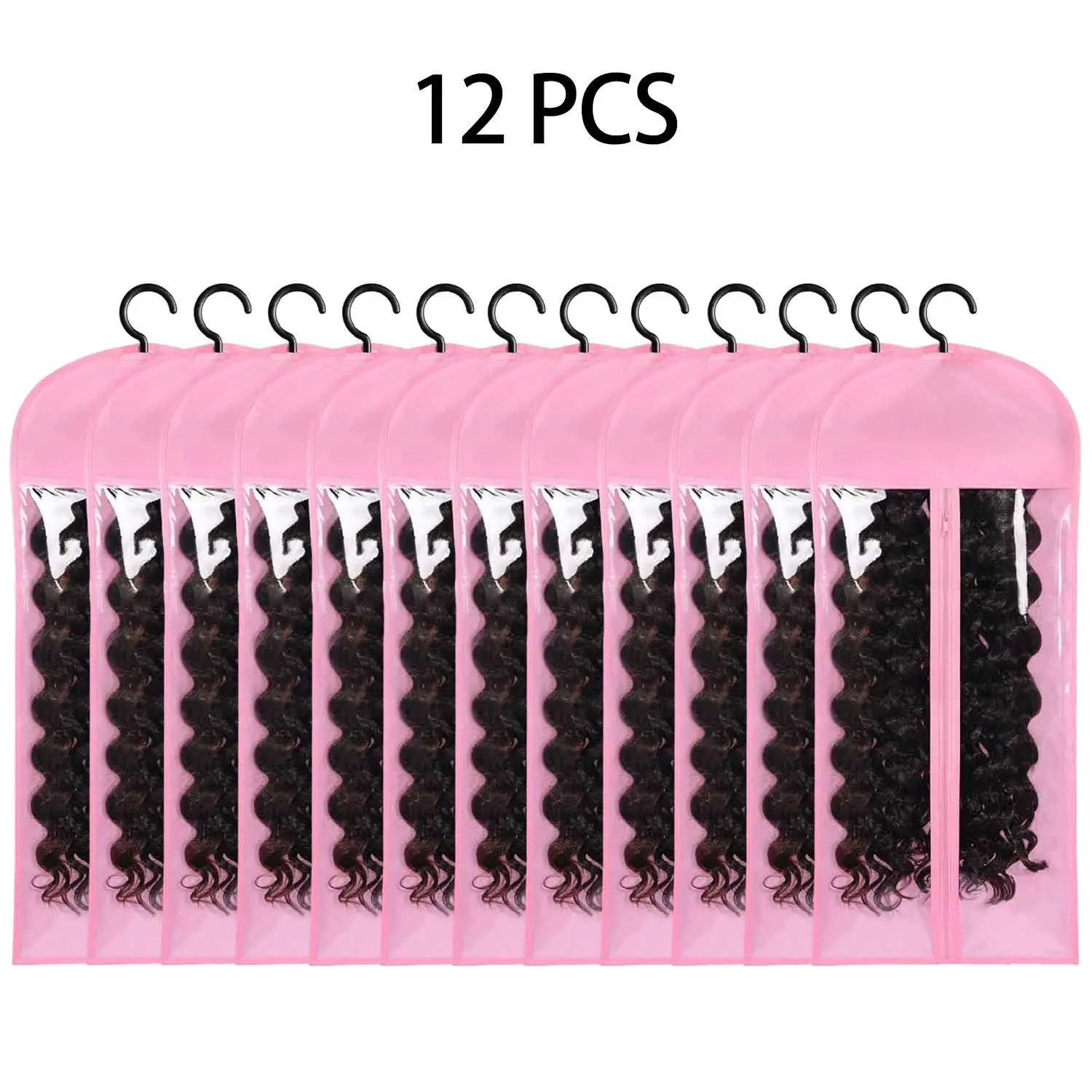 Back To School For Wig Storage Bags, 8/12/16-Pack Foldable Organizer with Hangers, Dustproof Cover, Protective Slipcovers, Zipper Bag, Hanging Hook- Keeps Wigs Smooth for Home & Hair Salons Use,