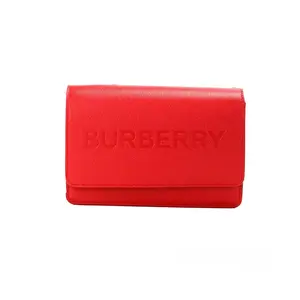 Pre-owned BURBERRY Leather Crossbody Bags Hampshire Small Red Embossed Logo Smooth Crossbody Women's Bag