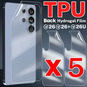 5 pcs Hydrogel Film Back Cover Protective Films Compatible With Samsung Galaxy S26 S25 S24 S23 S22 S21 S20 Ultra Plus FE Edge Note 20 10 Plus Ultra, Soft TPU Transparent Protective Protective Film -Not Tempered Glass