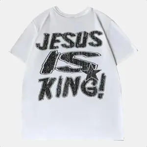 FEEGO Jesus is King Vintage Faith Over Fear Graphic tees  Crew Neck 100% Cotton Unisex T-shirt Sizes XS-XXXL Menswear Top  Graphic  mens gift