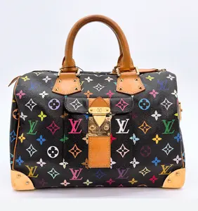 Pre-owned Louis Vuitton Monogram Multicolor Speedy 30 Black