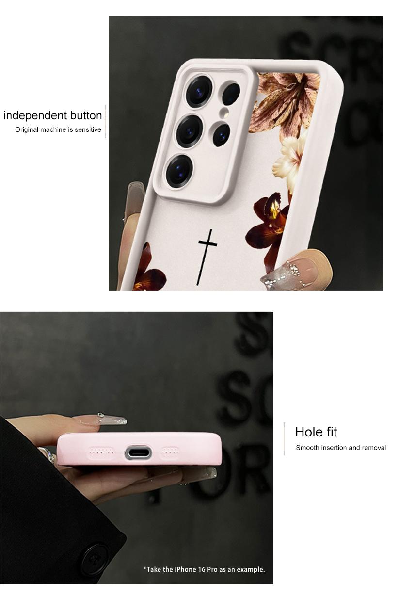 Cross-themed cruciferous Bible verse phone case featuring Jesus; “God is within it”; compatible with Samsung Galaxy S26/S25 and iPhone 17/16/15/14/13/12/11 series; minimalist color scheme.