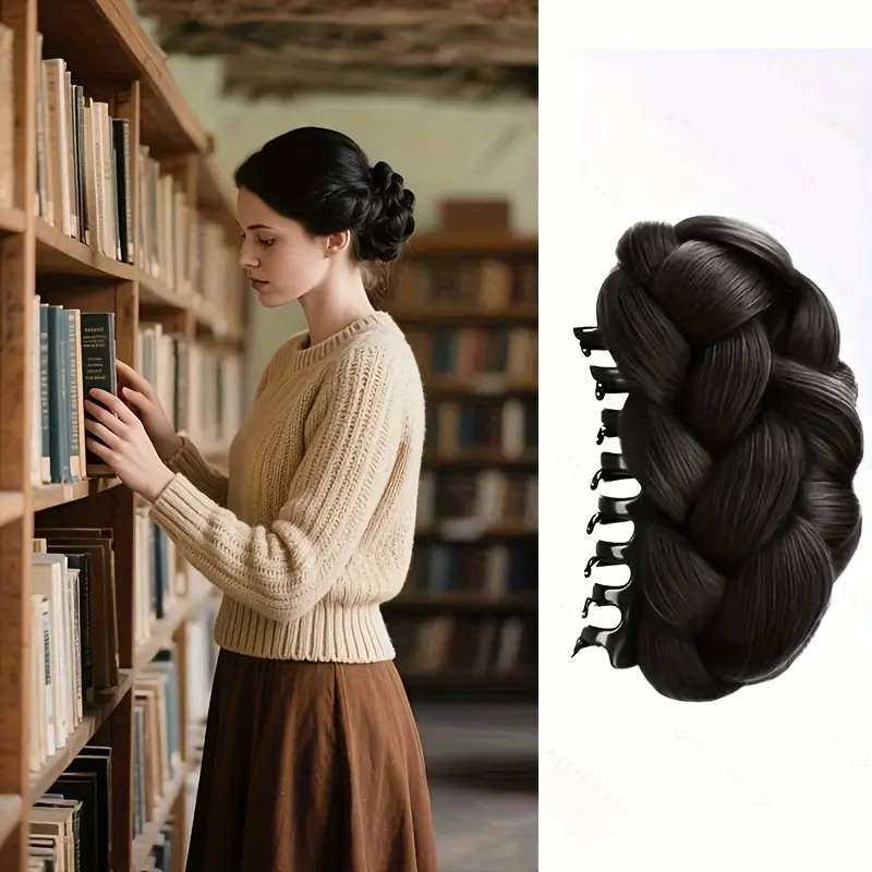 Women's Body Wave Ponytail Extension, Synthetic Rubber Band Hair Piece for Female Ponytail Hairstyles and Parties, Heat-Resistant, High-Temp Fiber, Ladies, Pe