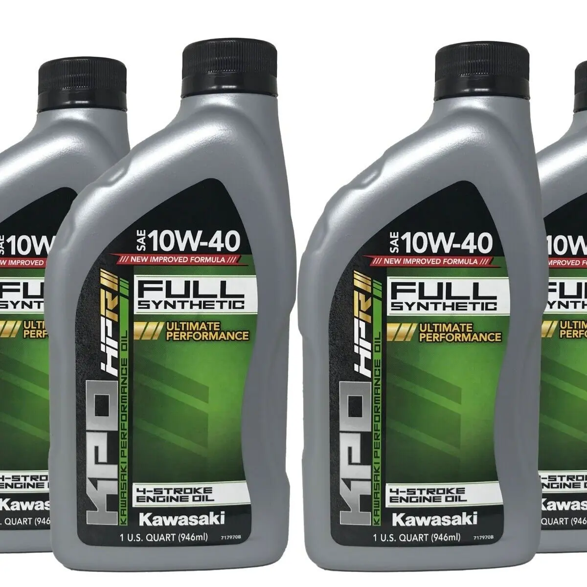 Kawasaki Genuine OEM KPO Full Synthetic 10W-40 Oil Quart K61021-500-01Q - 4 Pack