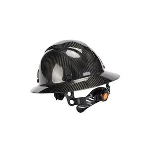 Full Brim Hard Hat - OSHA Approved Vented Construction Safety Helmet with 6-Point Ratchet Suspension, Carbon Fiber Pattern Design for Workplace Safety Steel Toe Boots Hardhat