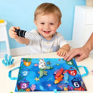 Baby and Toddle Fishing Game Toy for Children's Fun - Montessori Toy for Fine Motor Skills, Concentration, Cognitive Abilities & Color Sorting&Math Count - Great First Birthday Gift for Boys & Girls Hand Eye Coordination