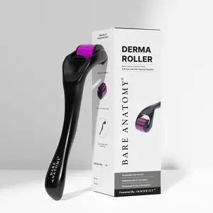Bare Anatomy Derma Roller for Hair Growth | 0.25 mm with 540 Titanium Micro Needles | Stimulates Hair Follicles & Improves Scalp Circulation
