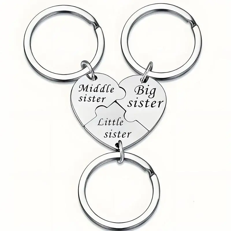 3PCS Sister Keychain Sister Gifts from SistersBirthday Gifts from Sisters in Law Wedding BigSisterr Gift for Girls Little Sisterr MatchingKeychain Sibling Mothers Day PresentsChristmas