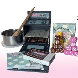 Dice Batter Dice Game with Colorful Dice Cookie Sheet Cards Mixing Bowl & Wooden Spoon for Family Fun Travel Indoor Games Perfect for 2-4 Players