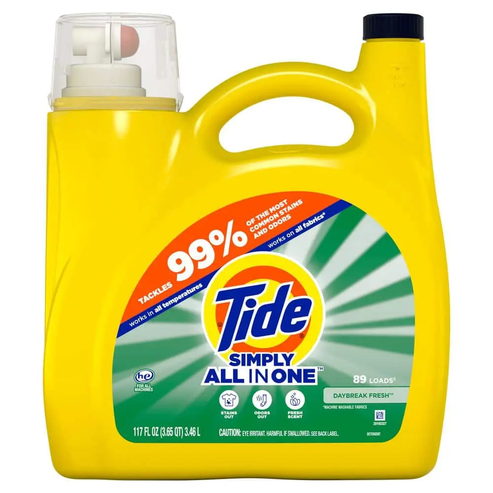 Simply All in One Daybreak Fresh Scent Liquid Laundry Detergent, 89-Loads, 117 fl. oz.