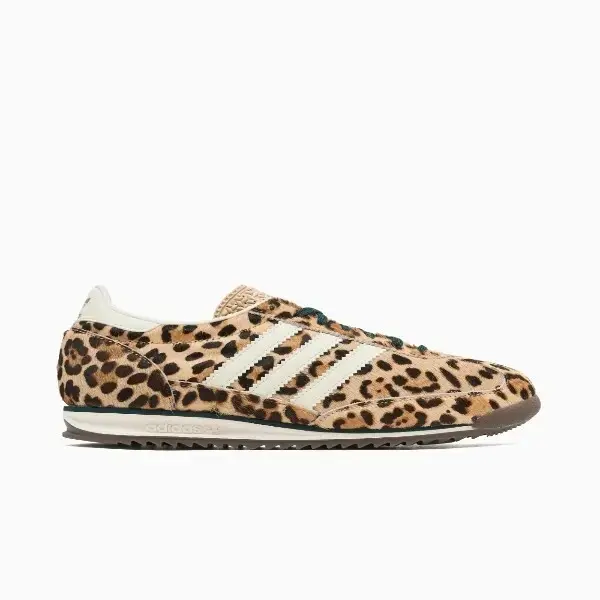 Women's Adidas SL 72 OG Low-Top Casual Sneakers - Cheetah Print, Hair-On Cowhide with Suede Overlays, Round Toe, Ankle-Cut, Bold Fashion Styling, Standout Style for All-Season Wear, All Seasons