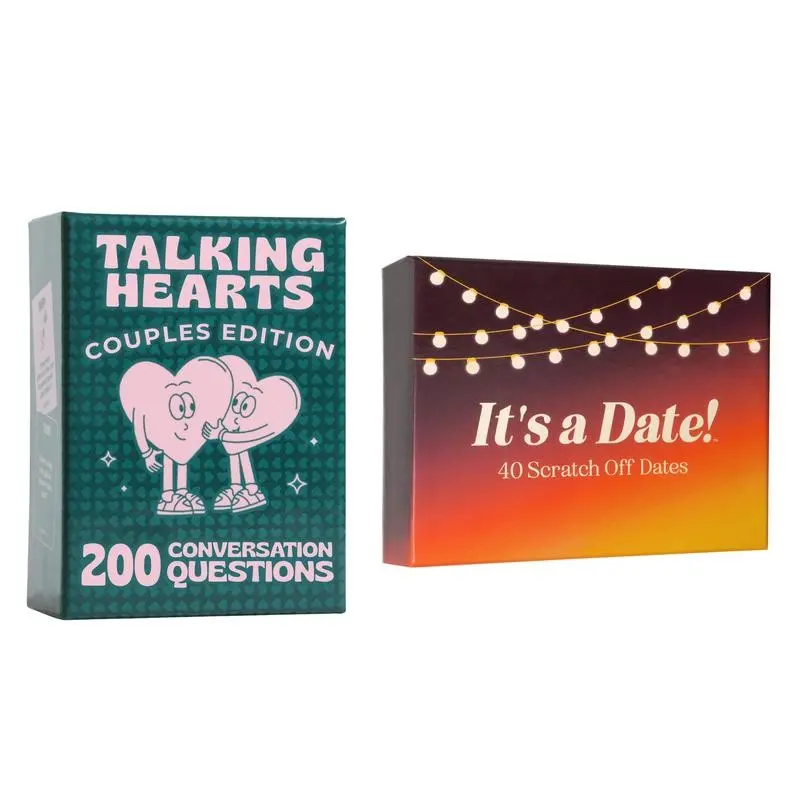 TALKING HEARTS Date Night Bundle: Talking Hearts: Couples and Date Night Fun - 40 Romantic Scratch Off Cards