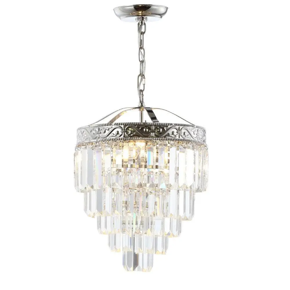 JONATHAN Y Wyatt Contemporary Crystal LED Chandelier - Indoor Ceiling Lights for Living Room, Bedroom