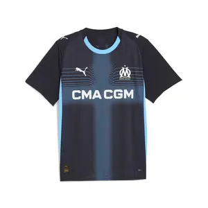 PUMA Mens Olympique De Marseille Collared Short Sleeve Jersey 2526 Casual - Blue