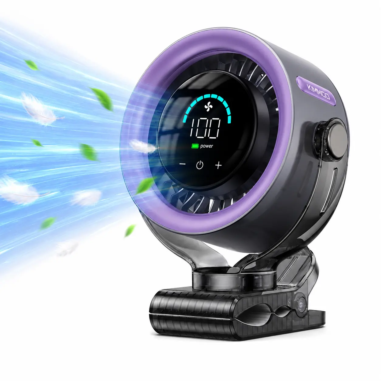 Cordless Rechargeable Wireless Compact Clip-on Workout Fan - 4000mAh Built-in Li-ion, Quiet Turbo Mode High-Speed, LED Display, Touch Control, 360° Rotation for Treadmills, Home Gyms, Outdoor Sports,back to school,back to school haul