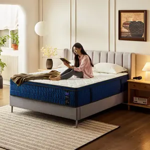 14" Hybrid Mattress in a Box – High Quality, Comfortable Foam-Based Mattress with Natural Latex, Memory Foam, Zoned Pocket Springs, Edge Support for Pressure Relief, Medium Feel, Comfortable Mattresses, Foam-Based Mattresses
