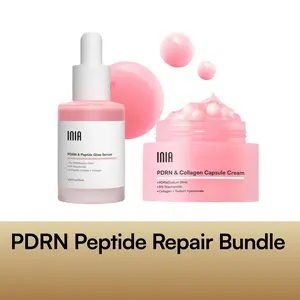 INIA PDRN + Peptide Repair Bundle – Cream & Serum Duo for Deep Repair & Radiant, Firmly Hydrated Skin with Salmon DNA, Peptides & Niacinamide, Safe for Sensitive Skin
