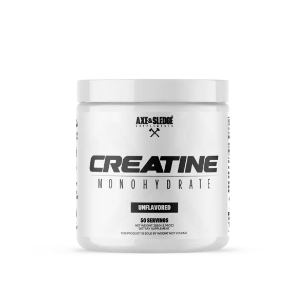 Axe & Sledge Basics Creatine – Unflavored Pure Monohydrate, Boosts Strength & Lean Muscle