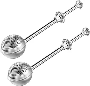 2 Pcs Bakers Dusting Wand for Sugar Flour and Spices, Stainless Steel Flour Duster for Baking, Powdered Sugar Shaker Duster Sifter, Spring-operated Handle for One-handed Operation