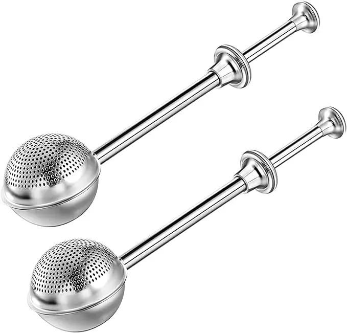 2 Pcs Bakers Dusting Wand for Sugar Flour and Spices, Stainless Steel Flour Duster for Baking, Powdered Sugar Shaker Duster Sifter, Spring-operated Handle for One-handed Operation