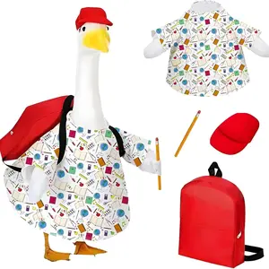 4-Piece Outdoor Goose Costume Set for Back-To-School Season & Year-Round Use, Durable Lawn Garden Decor Ornaments, Easy Installation, Garden Decorations