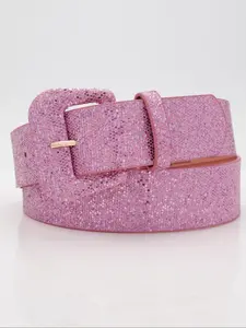 1pc women's popular European and American vintage pink Blingbling sequin onion pink versatile belt suitable for daily life, parties, street wear, nightclubs, punk rock, street style, paired with jeans, dresses, shirts, girlfriend gifts, holiday gifts