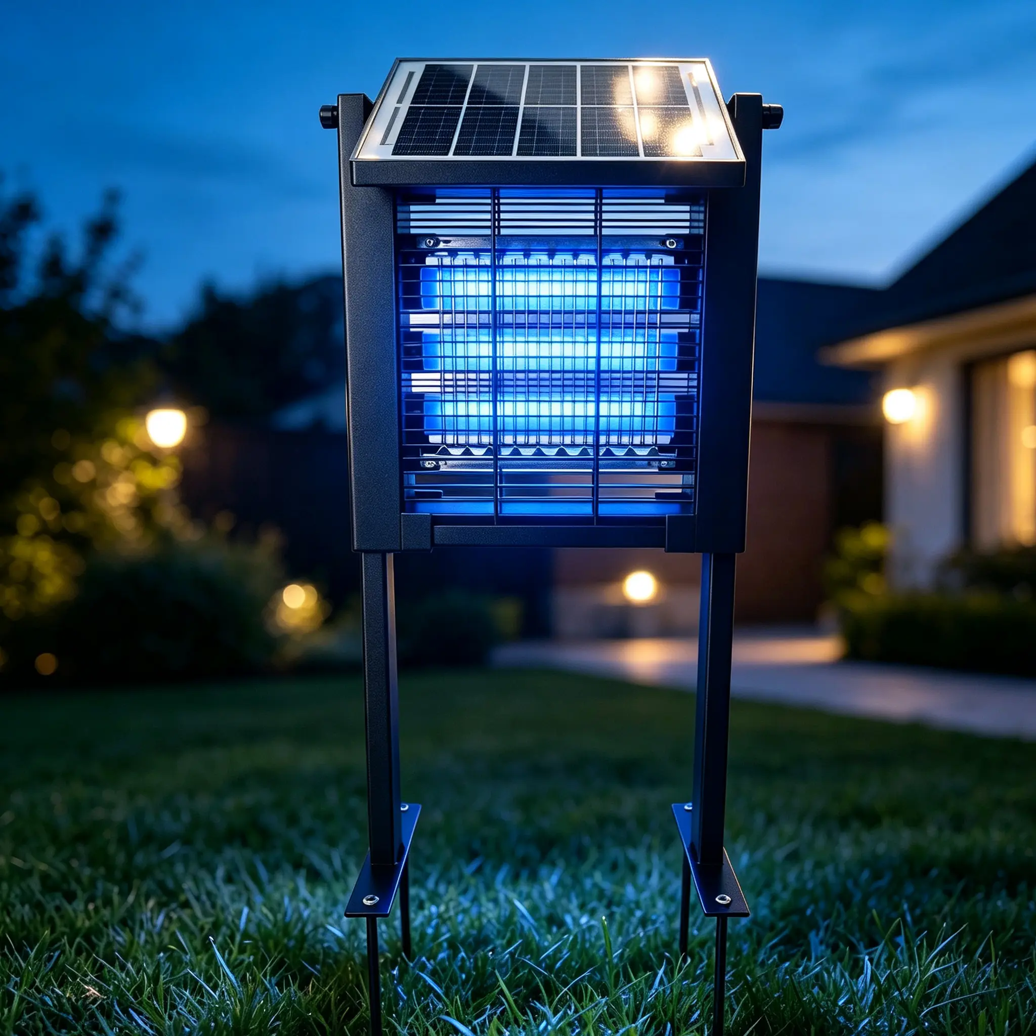 Solar Bug Zapper Outdoor, 4500V Mosquito Zapper Waterproof Electric Fly Zapper,Rechargeable Mosquito Killer Lamp, Cordless Fly Trap for Backyard, Patio, Garden, RV, Camping