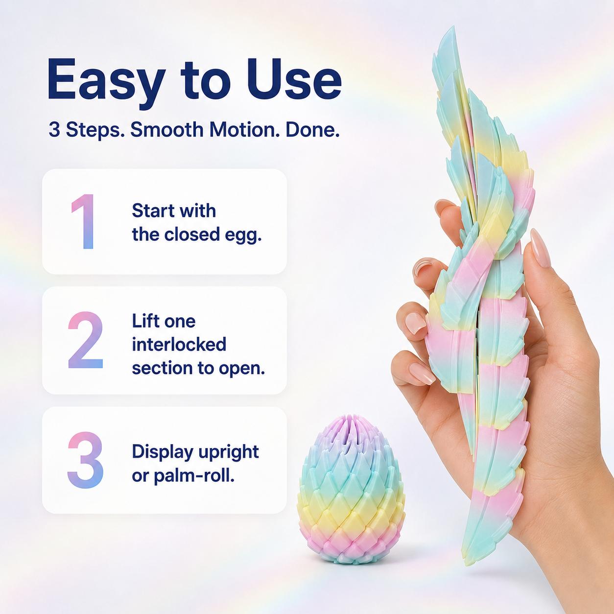 3D Printed Dragon Egg Fidget Toy — Satisfying Tactile & ASMR Sensory Toy for Stress, Anxiety & Focus | Transforming Self-Regulation Desk Fidget for Kids, Teens & Adults | Non-Toxic PLA, BPA-Free, Ages 3+ | 3 in (7.5 cm), 1.6 oz (45 g), Kids Toys, Gifts 3D Printed Dragon Egg Fidget Toy — Satisfying Tactile & ASMR Sensory Toy for Stress, Anxiety & Focus | Transforming Self-Regulation Desk Fidget for Kids, Teens & Adults | Non-Toxic PLA, BPA-Free, Ages 3+ | 3 in (7.5 cm), 1.6 oz (45 g), Kids Toys, Gifts